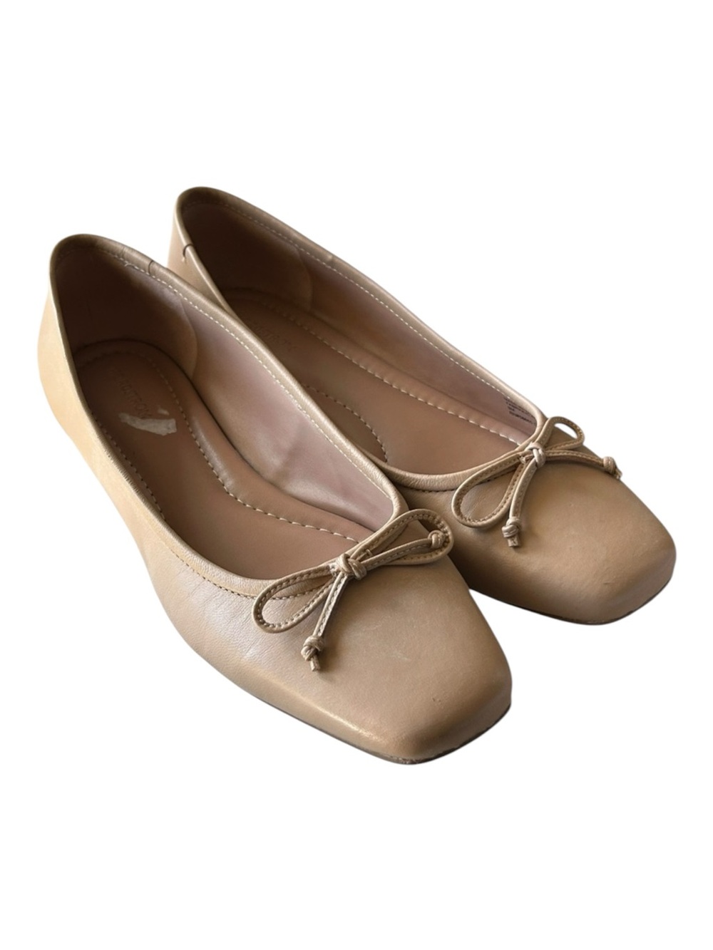 NORDSTROM Leather Ballet Flats Ashton Nude/Tan
